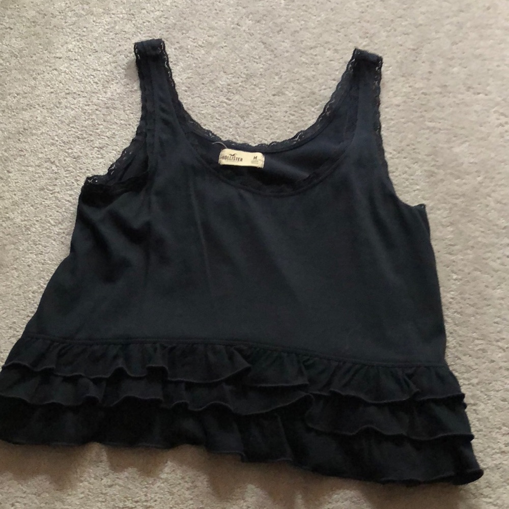 Lace ruffle crop top